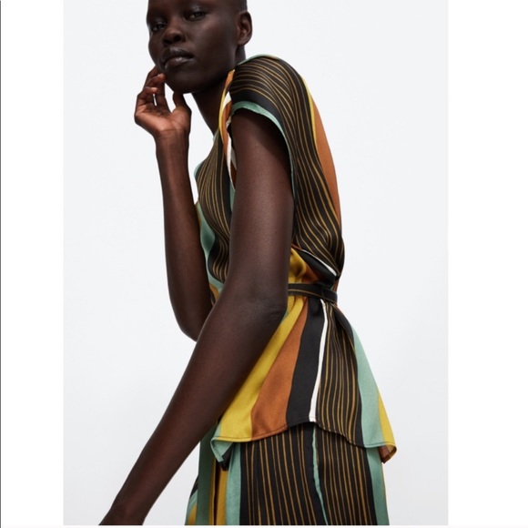 Zara Other Zara Stripe Silky Co Ord Matching Set Poshmark